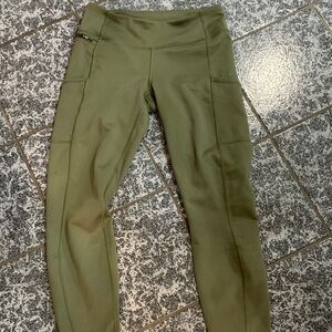 Olive Green High-Waisted Leggings